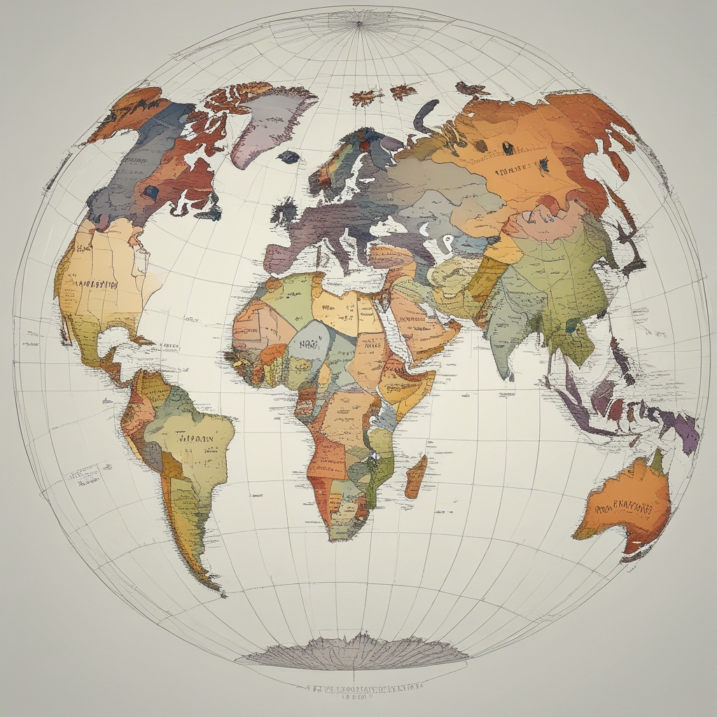 globe showing all the countries of the world
